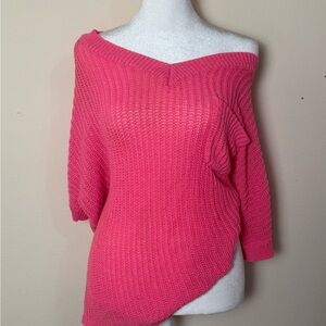 Women's Off-Shoulder Pink knit Sweater